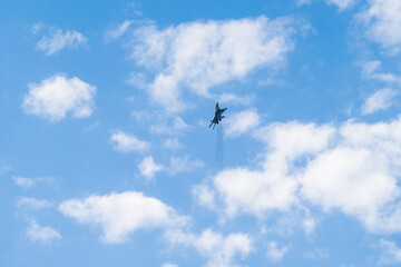 MIG 29. MIG in the air. Air force, military aircraft. Jet fighter aircraft. Polish Air Force, Mig 29 Fulcrum. Polish Air Force. 