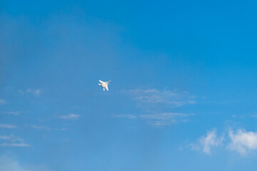 MIG 29. MIG in the air. Air force, military aircraft. Jet fighter aircraft. Polish Air Force, Mig 29 Fulcrum. Polish Air Force. 