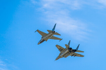 FA-50 and Mig 29. Mig- 29 Polish Air Force. MIG in the air. 