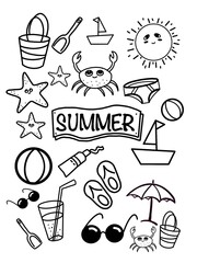 Summer set of doodles