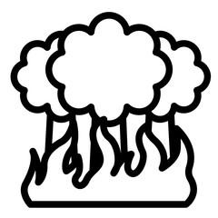 Forest Fire outline line icon