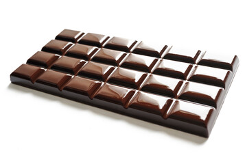 Dark chocolate bar isolated on white background
