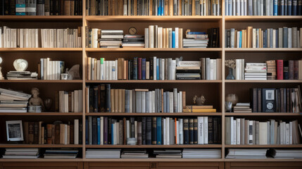 Shelf full of neatly organized books