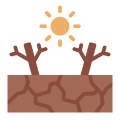 Drought flat icon