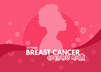 Breast cancer awareness month. Banner, poster - vector illustrtion