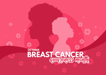 Breast cancer awareness month. Banner, poster - vector illustrtion
