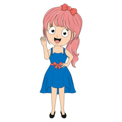 cute girl cartoon illustration