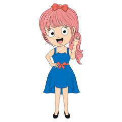 cute girl cartoon illustration