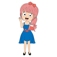 cute girl cartoon illustration