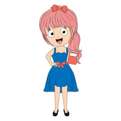 cute girl cartoon illustration