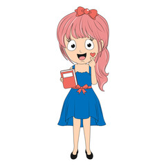 cute girl cartoon illustration