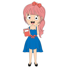 cute girl cartoon illustration