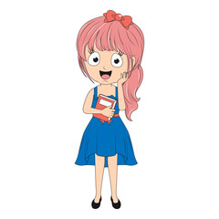 cute girl cartoon illustration