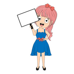 cute girl cartoon illustration