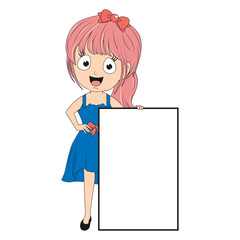 cute girl cartoon illustration