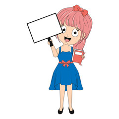cute girl cartoon illustration