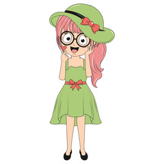cute girl cartoon illustration