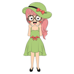 cute girl cartoon illustration