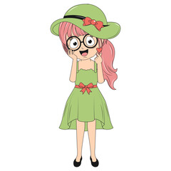 cute girl cartoon illustration