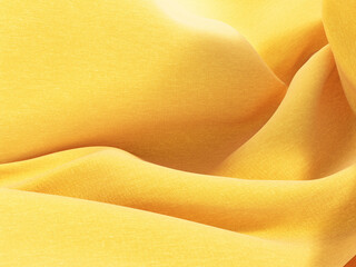 yellow bright fabric with large folds, abstract background