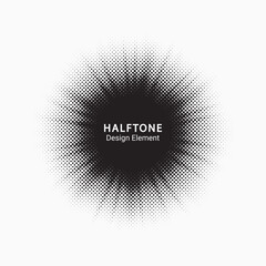 Halftone Background. Glowing light Halftone effect. abstract grunge Starburst halftone dots background. Dotted Star Flare, Shine light halftone texture. Retro background, pop art style.