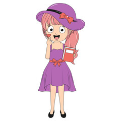 cute girl cartoon illustration