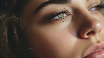 close up portrait of a woman eye