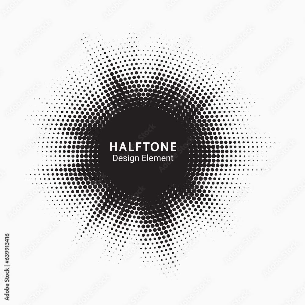 Aufkleber Burst Halftone light effect. Glowing light burst. abstract grunge halftone dots background. Vector illustration.