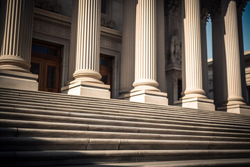 Neo classical courthouse facade - obrazy, fototapety, plakaty