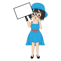 cute girl cartoon illustration