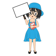 cute girl cartoon illustration