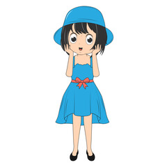 cute girl cartoon illustration