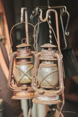  An old kerosene lamp in a harbor in Denmark