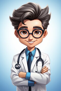Cartoon Doctor Character. Clipart.