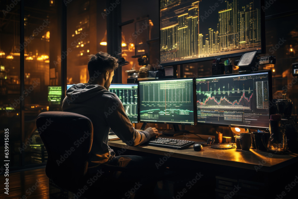 Poster analyzing charts and data, investors make informed decisions as they navigate the complex world of s