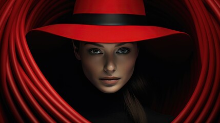 Close-up portrait of woman in hat.