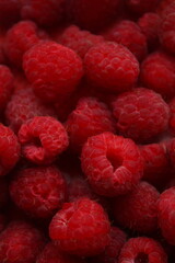 background of raspberry berries, juicy, red