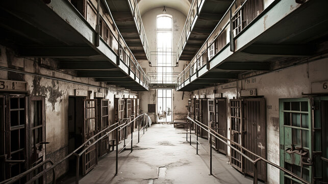 inside in an old prison