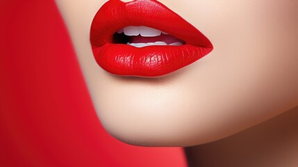 close up red lips