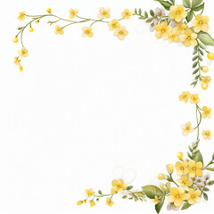 frame with yellow flowers.Generative AI