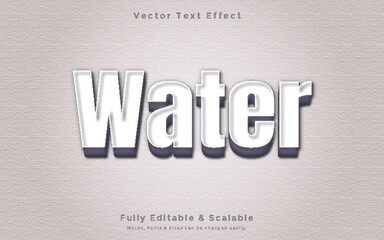 Fototapeta na wymiar Water 3d text fully editable vector