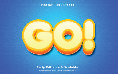 Go 3d text fully editable vector