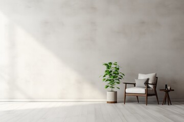 Minimalism interior design. Generated AI.
