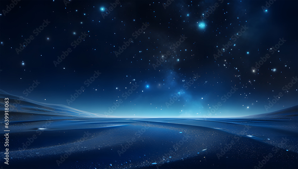 Wall mural a blue space with dust particles background ai generative