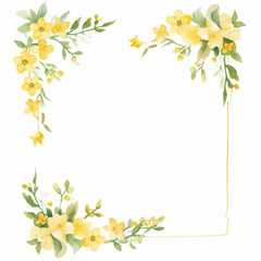 frame of yellow flowers,Generative AI