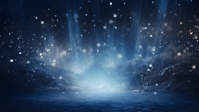 a blue space with dust particles background ai generative © lemya