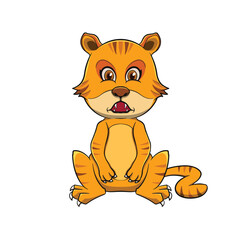 cute tiger mascot cartoon Vector  Comic
