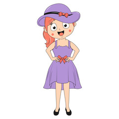 cute girl cartoon illustration