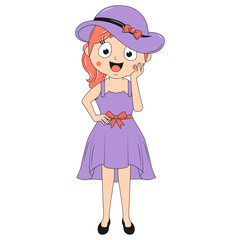 cute girl cartoon illustration