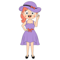 cute girl cartoon illustration